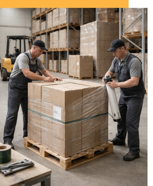 Упаковка и паллетирование грузов от 3599 руб: защита и крепление